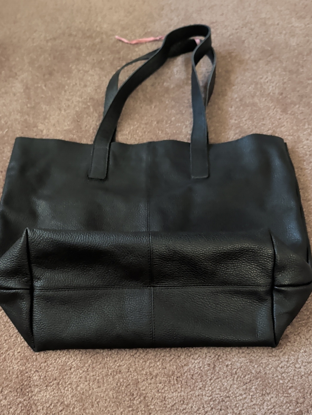 Kiko Black Leather Tote Travel Bag